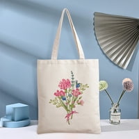 Cvjetni cvjetni platno torba za žene Veliki kapacitet Trgovina za višekratnu torba