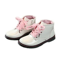 Ymiytan Toddler Djevojke čizme bočne zip-up gležnjače Dječje zimske cipele bijele 11.5c