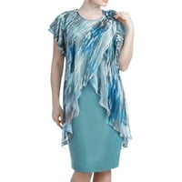 Ženska ljetna haljina Women plus veličina Digitalna tiskana Flutter rukava Šifonska haljina Ljetna moda