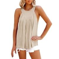 BodySuit bluza Žene 2xL Ženska ležerna majica bez rukava Halter Rezervoar Summer Pleated Flowy Cami