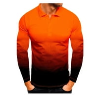 CLlios muns polo majice s dugim rukavima Redovni fit vrhovi gradijent ugodno poslovni posao Golf Tee košulje Osnovne reverjske košulje za muškarce za muškarce