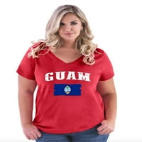 Normalno je dosadno - Ženska majica plus veličine V-izrez, do veličine - Guam zastava