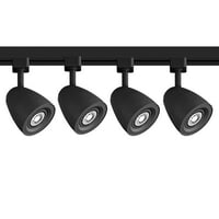 Pro Track Karny 4-head LED stropni komplet za učvršćivanje sa pločicama s plutajućim pritvorom Spot svjetlo GU crna moderna kuhinja 48 široka