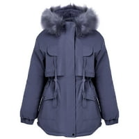 Plišani kapuljač za pljuskovi navraćao ženski kaput GLAVNI KAOPT Zimska ženska kaput jakna sa patentnim
