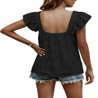 Colisha ženske boemijske plaže majica modni kvadratni vrat šifon vrhovi boho baggy majica