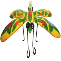 Žuti dragonfly Hibiscus Haitian Metal Art zidni dekor