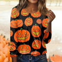 Ženska casual moda Halloween Print dugih rukava O-izrez TOP Bluza