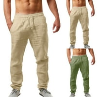 Yolai Muške elastične hlače Čvrste boje prozračne labave pantalone