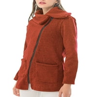 Bomotoo ženski casual kaput zimski rever s dugim rukavima Cardigan Fleece zgusnuće jakne od kapuljača