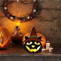 Dekoracija duhova Drveni LED Halloween Ornament Crtani kostur Lanter Ghost Cute Festival Dekoracija
