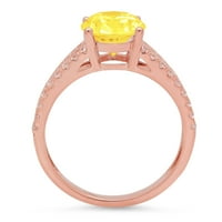 3.28ct ovalni rez žuta simulirana dijamanta 14k 14k ruža zlatna angažmana prsten veličine 7.75