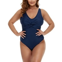 Guvpev ženska seksi jedna plus veličine bikini masna sa grudima bez čelika kupaćim kostima - plavi xl