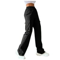 Ženska bljeskalica joga hlače bootcut sa džepovima WorkOut crossover visokog struka širokog nogu tema