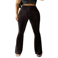 Ženske pantalone elastične struke pantalone na struku Drće visoke struk žene Torpgy dugačak pantski odmor tamna kafa 3xl