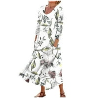 Feterrnalna haljina za žene Proljeće Boho Casual Haljina za modnu rukavu za odmor Velike veličine Maxi haljine za žene
