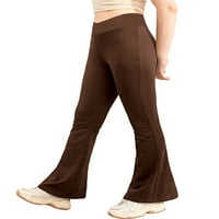 Dječje djevojke Ležerne prilike hlače i crossover flared gamaše pantalone na dno BROWN 9-10
