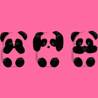 Tri mudra Pandas ženska ružičasta grafički trkački trkački tenk top - dizajn od strane ljudi XL
