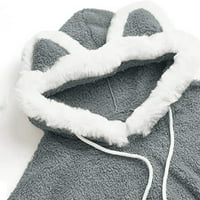 Ženski pulover nejasnoj dukseri Slatki uši kauče s dugim rukavima HOODIE Top dukseri ženske koprive
