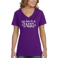 Xtrafly Odjeća za žene ste me imali na majici Tacos Mexican Cinco de Mayo V-izrez