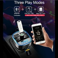 Automobil Bluetooth FM predajnik za automobil, FM predajnik auto punjač za automobilski punjač Adapter za upaljač USB, MP Muzički uređaj, ručno-bez poziva, USB priključci, podržava TF Card & USB stick