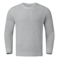 Mužjak jesen zima casual čvrsti pleteni pleteni džemper s dugim rukavima okrugli vrat džempere Jednostavna veličina 1