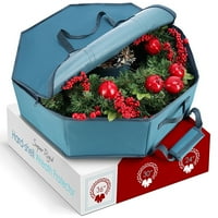 Skladišni kontejner za pohranu vijenac - Hard Shell božićni vijenac za pohranu s unutrašnjim džepovima,