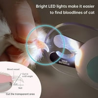 Tianlu Cat Pas Clippers Trimer PET priključci za nokte sa LED svjetlom da ne bi došlo do pretezačke skrivene skrivene datoteke za nokte za oštre oštre oštrice Professional Alati za alate za kit za kućne kategorije