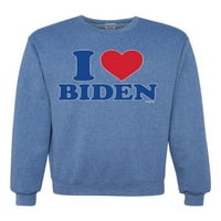 Divlji Bobby, volim Biden SAD predsjednika političkog unise Crewneck grafički duks, vintage Heather Blue, Medium
