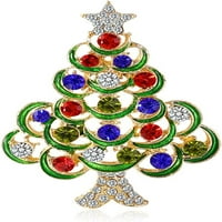 Božićni pokloni Fashion božićne stablo Pinove broševa za žene, austrijski kristalni božićni nakit