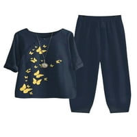 Dame Sleepwear cvjetno tiskovina noćna odjeća Elastična struka Loungwewward Outfits pidžamas svakodnevno trošenje TrackSit CAT 4XL