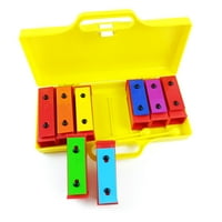 Glockenspiel Xylophone sa žutim futrolom, metalnim tipkama Xylophone sa mlaznicama za djecu muzički instrument udaraljke, muzičko obrazovno podešeno Glockenspiel za djecu, odrasle, početnike, poklone