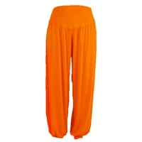 BDFZL Ženske hlače za čišćenje Žene elastične labave opuštene pamučne meke joge sportske plesne hlače narančasto l