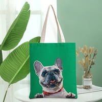 Životinjski psi Botanički umjetnički uzorak za višekratnu torbu za višekratnu upotrebu Torba za tote otisnuta za plažu na plaži bijeli torba 30x