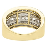 14k žuto zlato okruglo rezanje Dijamantski vjenčani bend Dame Channel Postavite prsten CT