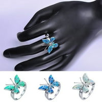 Ženska moda Personalizirani leptir jednostavan rhinestone leptiri prsten za prsten za nakit Blue Pinshui
