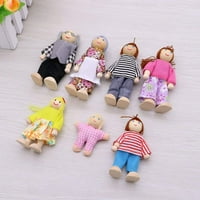 Drvena sretna porodica odjevena lutka fleksibilna zglobova lutka djeca igračka za rođendan poklon