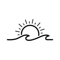 Sun & Wave naljepnica naljepnica Die Cut - samoljepljivi vinil - Vremenska zaštitna - izrađena u SAD - Mnogo boja i veličina - Istražite ploču na plaži Jedri Swim