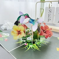 Dosaele INS Hrand Rođendan čestitke Životinje i cvijeće Kreativni poklon 3D Stereo skočna čestitka DIY Skulptura za papir