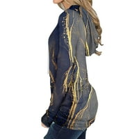 Duksevi za žene Ženska Ležerna moda Print Dugi rukav vukovske dukseve Towitshirts Top Bluze Siva 2xL