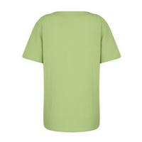 Ženski vrhovi Crew Crt Crta labava bluza Cvjetne žene Majice Skraćeno rukav Ljetni zeleni s