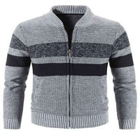 Prednjeg swalk muški džemper sa džepovima sa džepovima Slim Fit Contrast Color Pleted Zip up džemper gornja odjeća sa džepovima