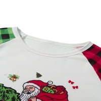 Porodica Suanret Uklapanje božićne pidžame setovi Santa Pismo Ispis dugih rukava Pletene hlače za spavanje noćne odjeće crvena zelena bijela mama-m