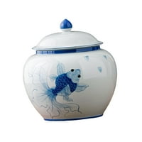 Porculan đumbir jar hram jar čaj jar kineski stil porculanski vaza s poklopcem za rukotvorinu osjetljivi