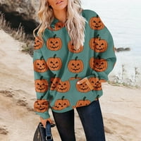 Ženska jeseni i zimski Halloween tiskani pulover dukserice s kapuljačom dugih rukava modna dukserica