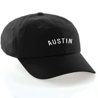Daxton USA Gradovi bejzbol tata kapa kapa pamuk nestruke nestruke Strapback niskog profila - Austin crno bijeli