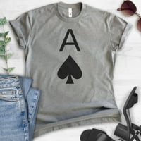 Majica Ace of Spades, unise ženska muska majica, slatka as majica, majica za karte, poker majica, tamno heather siva, 3x-velika