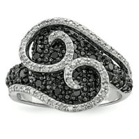 LE & LU Sterling srebrni crno-bijeli dijamantni prsten LAL124395