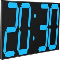 Digitalni LED zidni sat, prevelik zidni sat sa brojevima 6 , brojanje daljinskog upravljača Tajmer odbrojavanja, automatsko dimmer, veliki kalendar i termometar