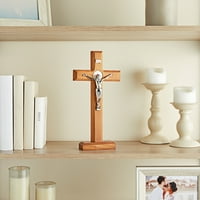 Drveni katolički CRUCIFI Cross zastoj za crkvu, kršćanske ukrase, dom antene, stol, kamin plašt