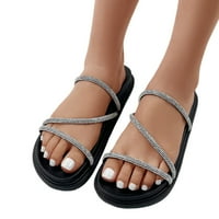 Papuče Ženske cipele Summerne sandale Plaža Risestone Ravne papuče izvan klizača Zapatos de mujer debele